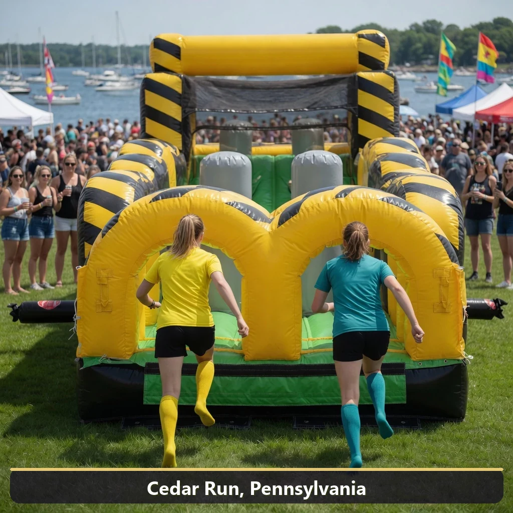 Inflatable obstacle course rental for events in Cedar Run, Pennsylvania