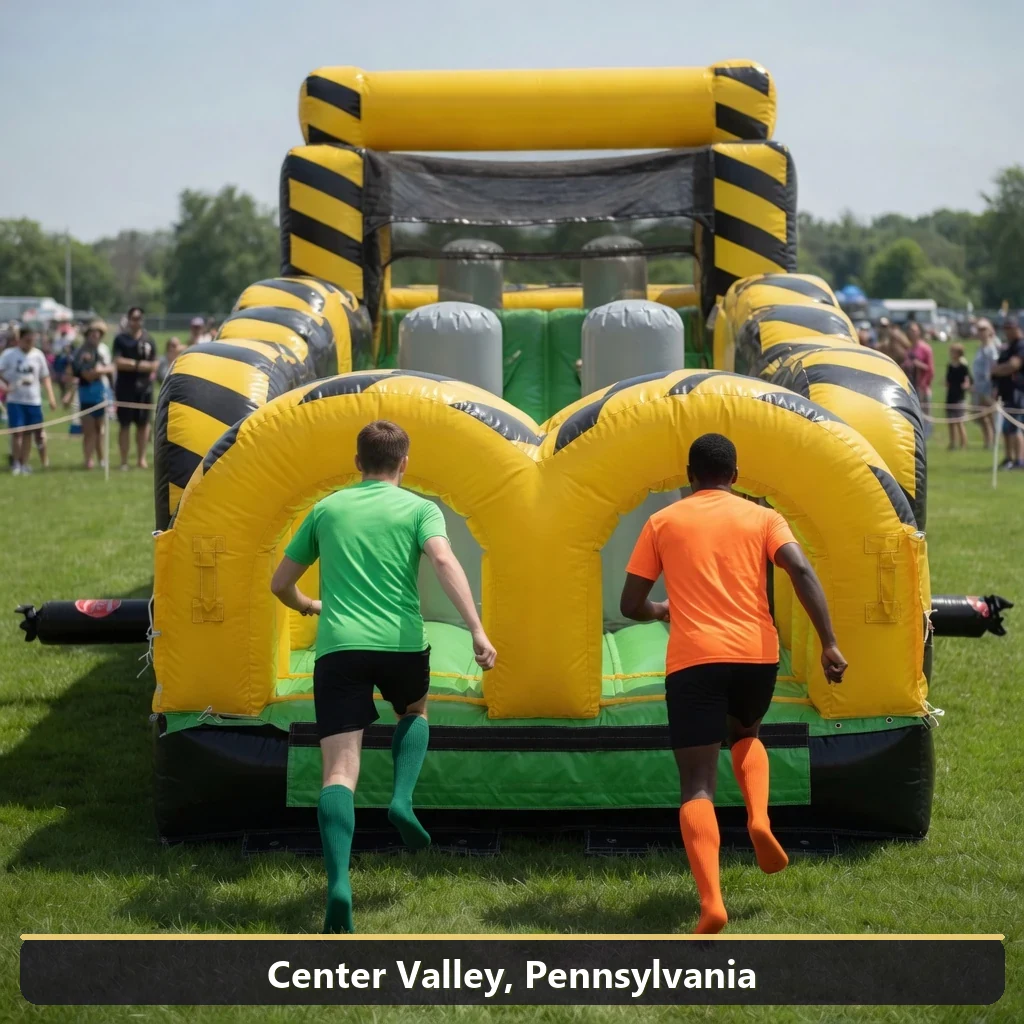 Inflatable obstacle course rental for events in Center Valley, Pennsylvania