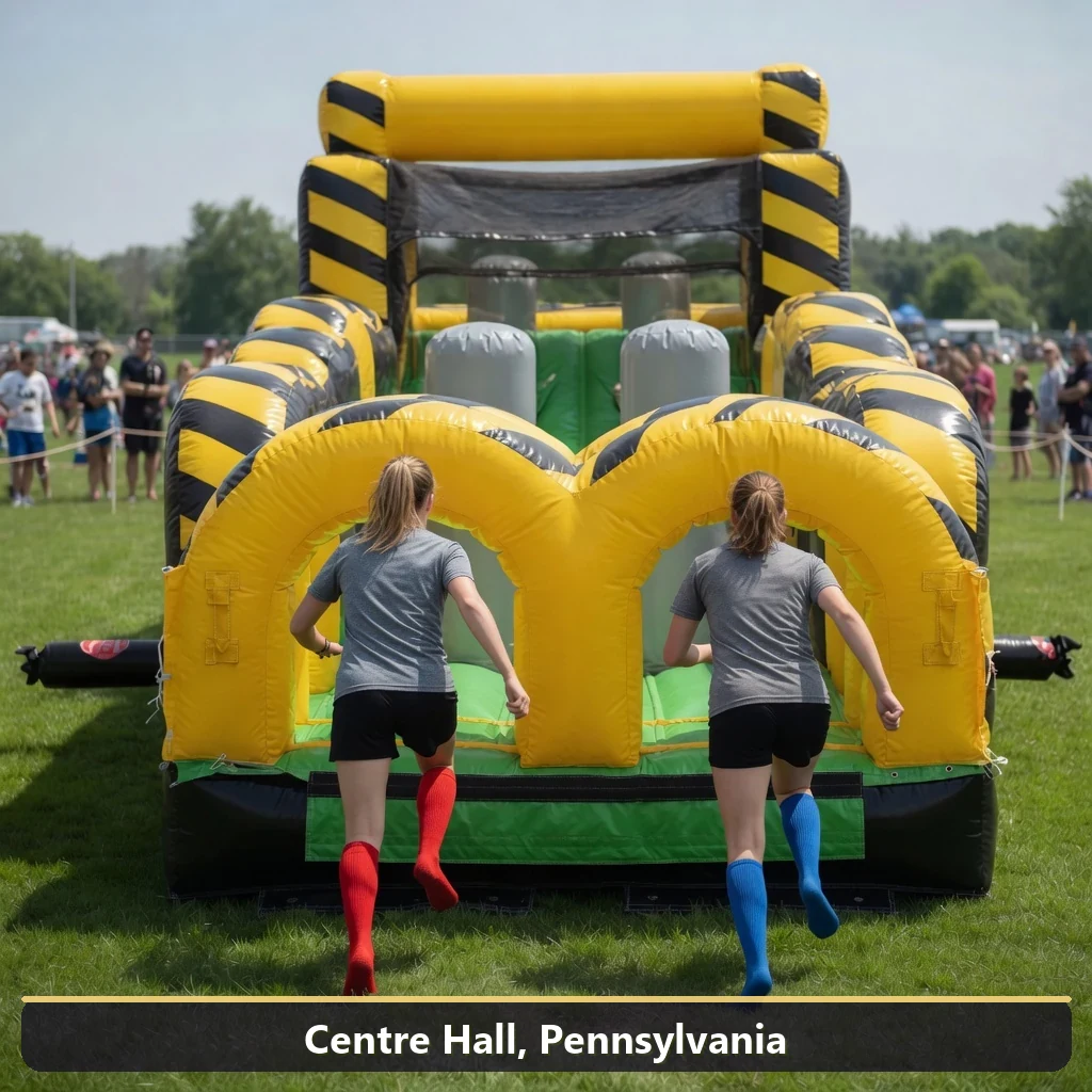 Inflatable obstacle course rental for events in Centre Hall, Pennsylvania