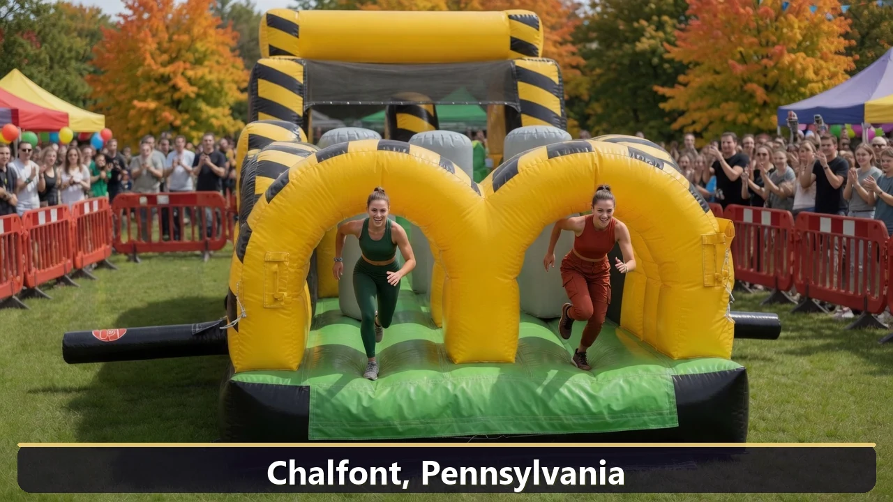 Inflatable obstacle course rental for events in Chalfont, Pennsylvania