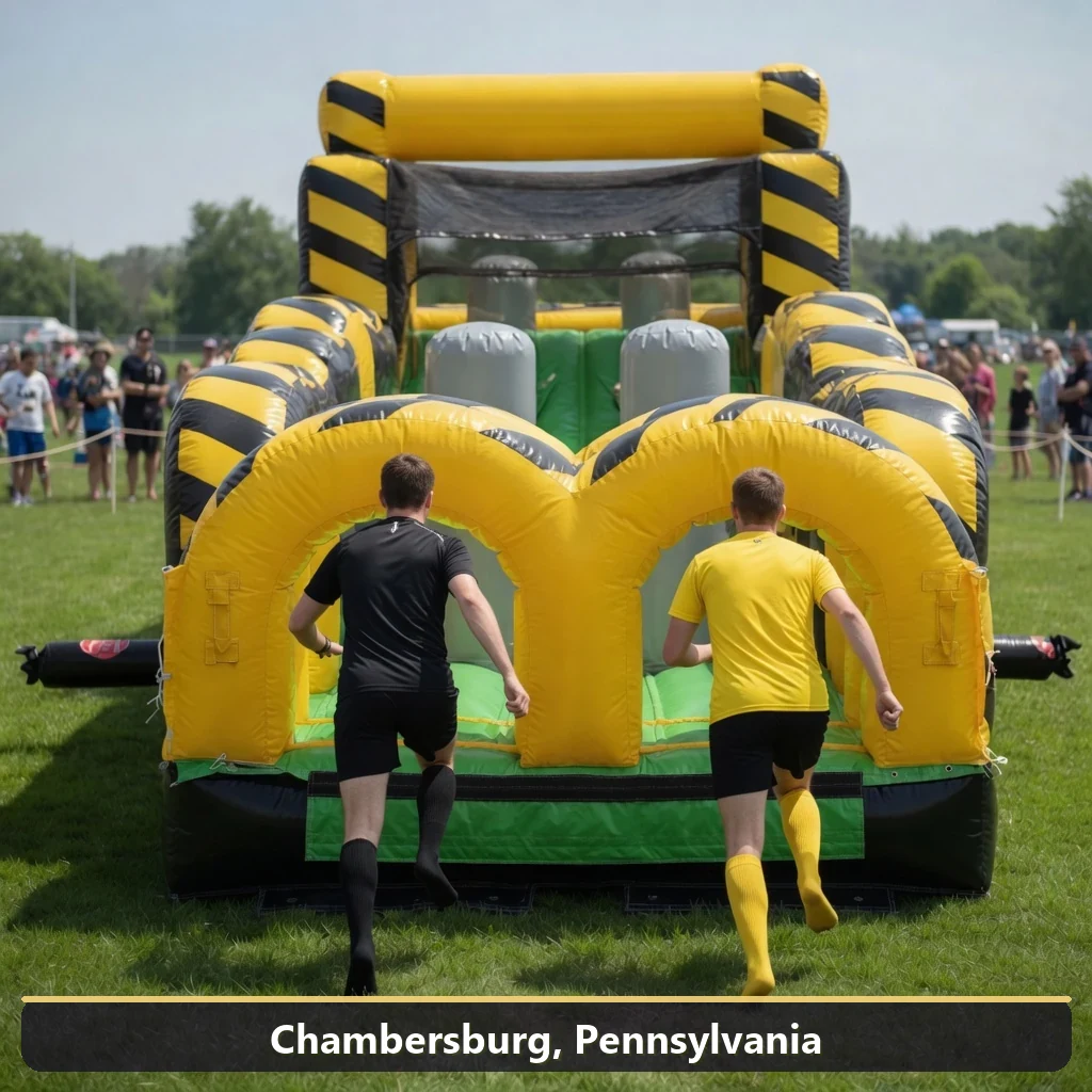 Inflatable obstacle course rental for events in Chambersburg, Pennsylvania