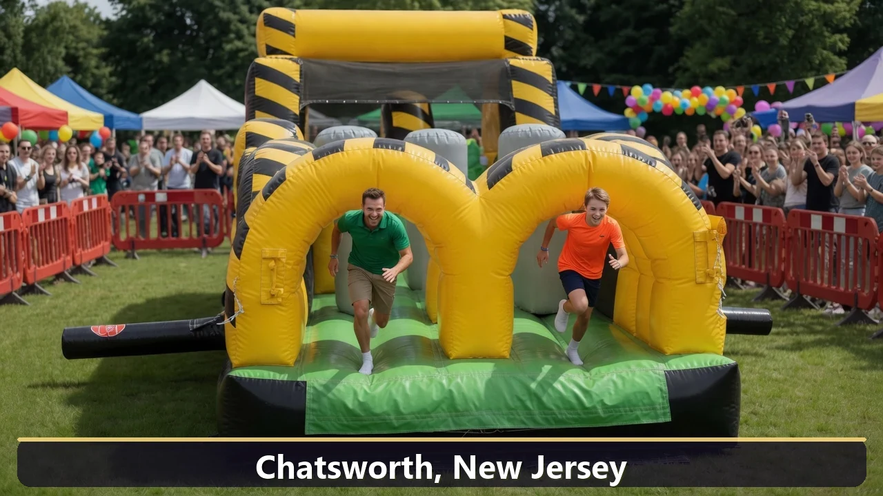 Inflatable obstacle course rental for events in Chatsworth, New Jersey