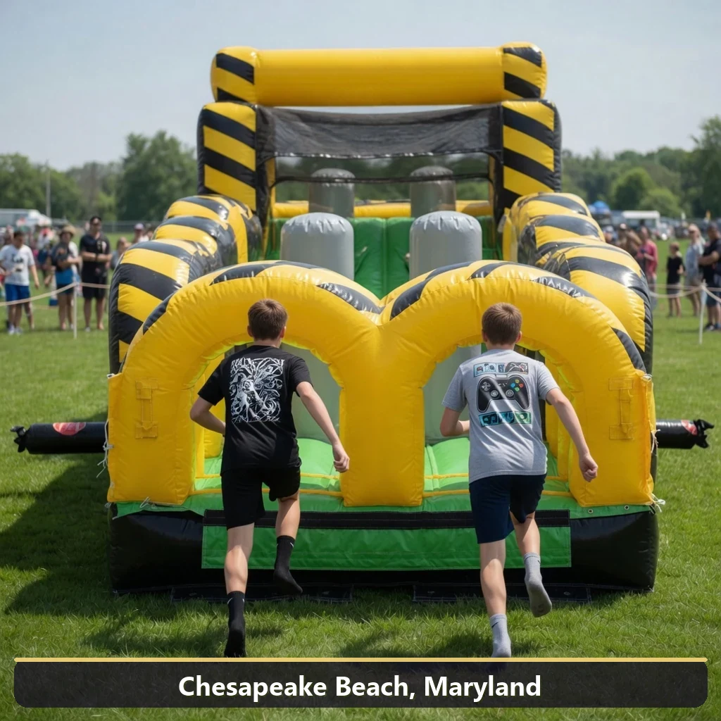 Inflatable obstacle course rental for events in Chesapeake Beach, Maryland
