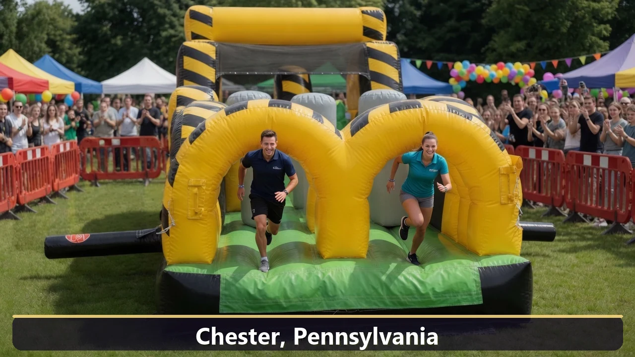 Inflatable obstacle course rental for events in Chester, Pennsylvania