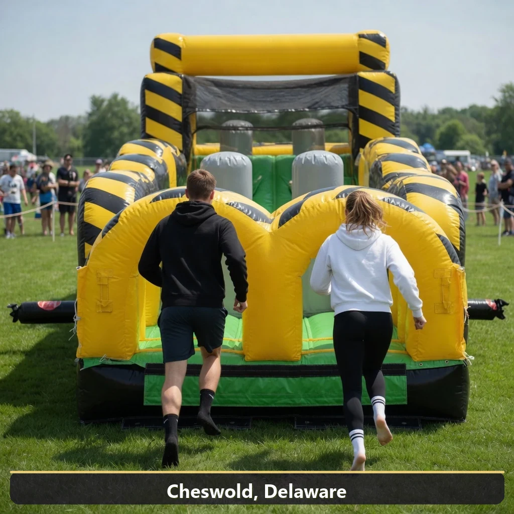 Inflatable obstacle course rental for events in Cheswold, Delaware