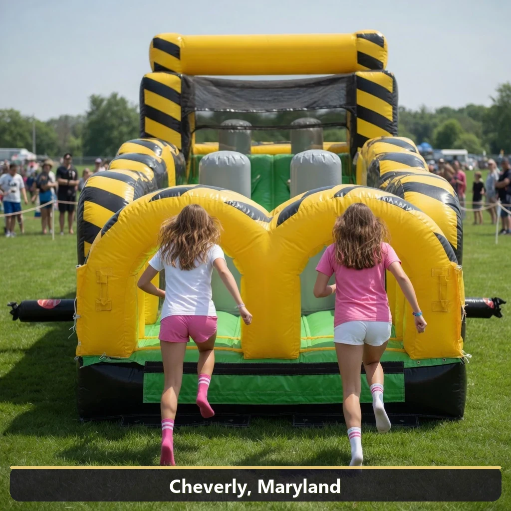 Inflatable obstacle course rental for events in Cheverly, Maryland