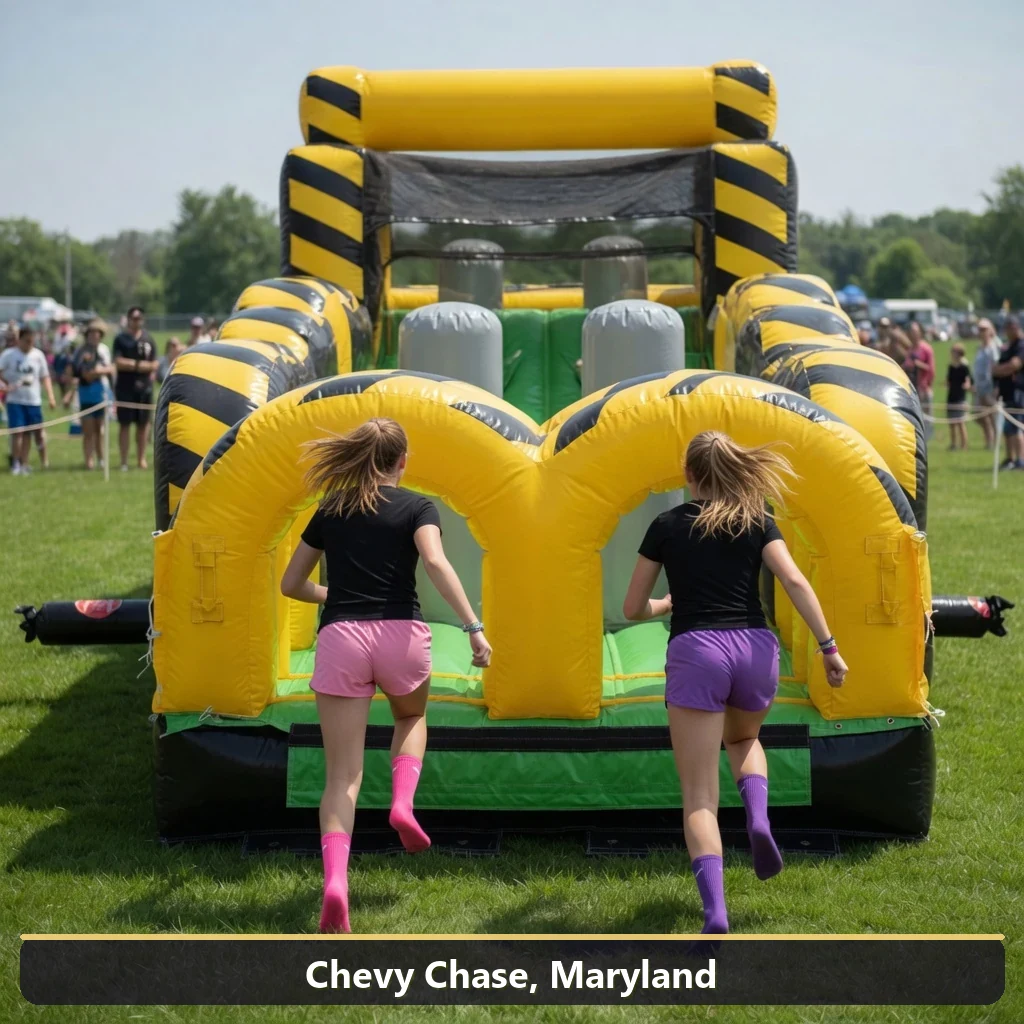 Inflatable obstacle course rental for events in Chevy Chase, Maryland