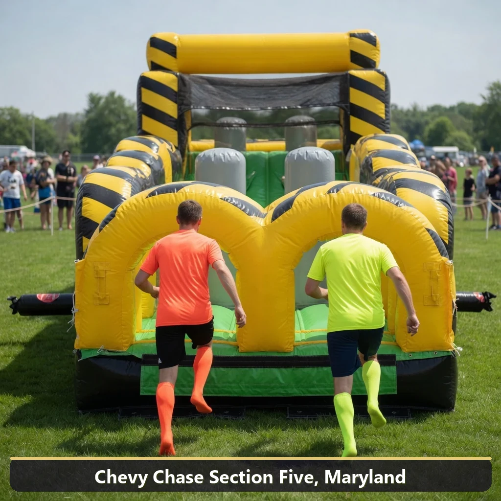Inflatable obstacle course rental for events in Chevy Chase Section Five, Maryland