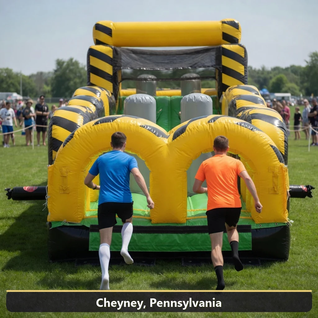 Inflatable obstacle course rental for events in Cheyney, Pennsylvania