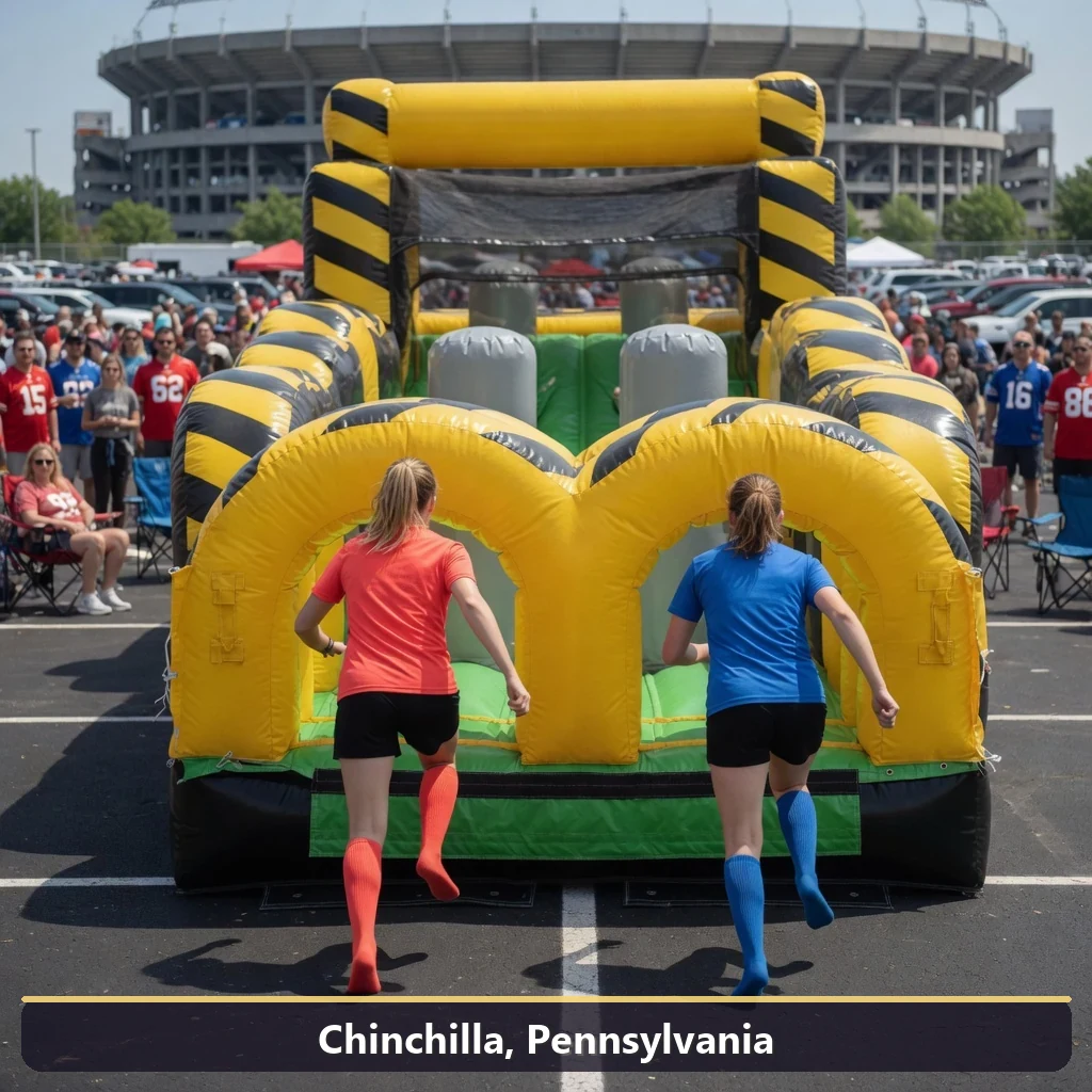 Inflatable obstacle course rental for events in Chinchilla, Pennsylvania