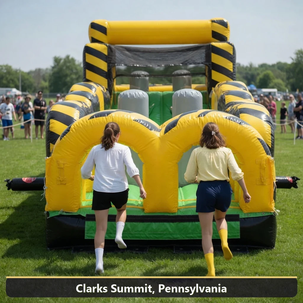 Inflatable obstacle course rental for events in Clarks Summit, Pennsylvania