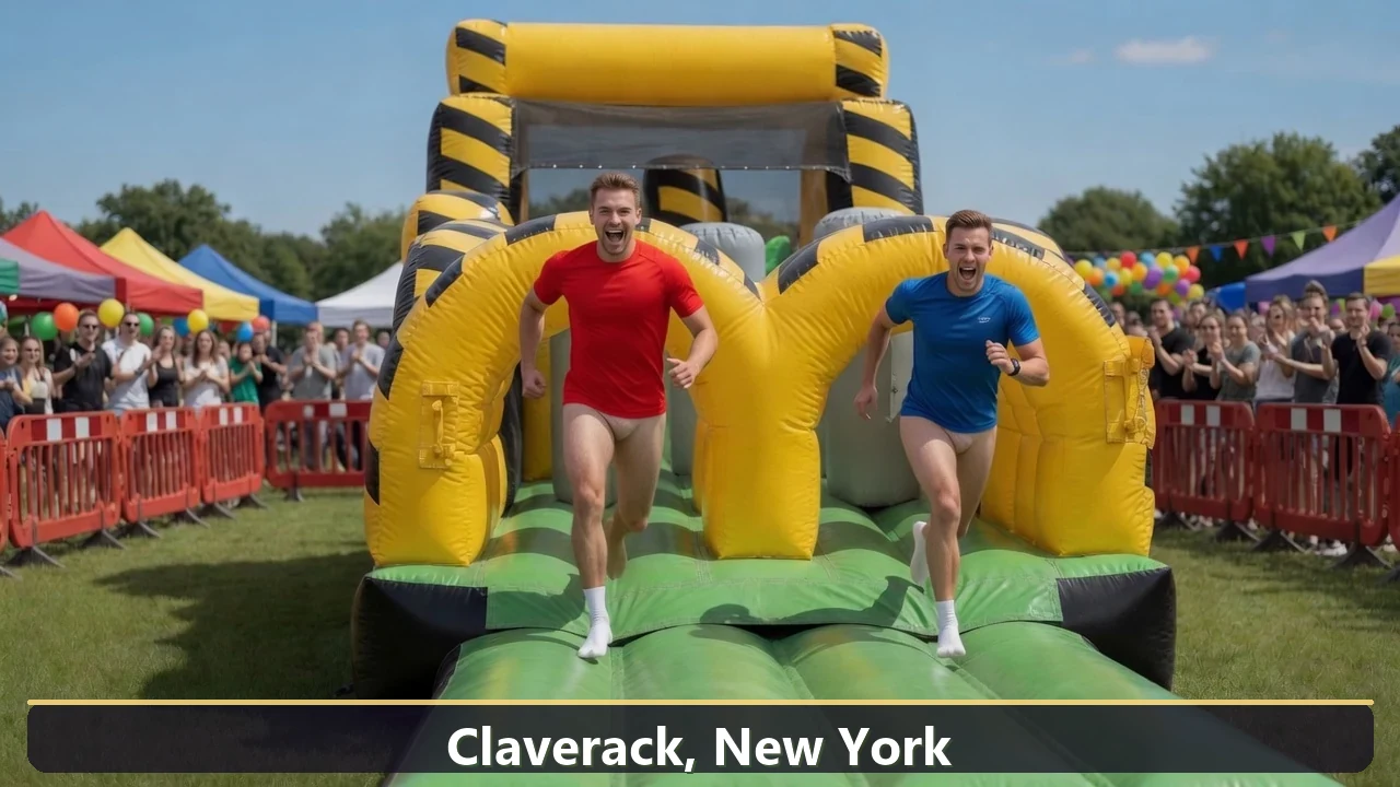 Inflatable obstacle course rental for events in Claverack, New York
