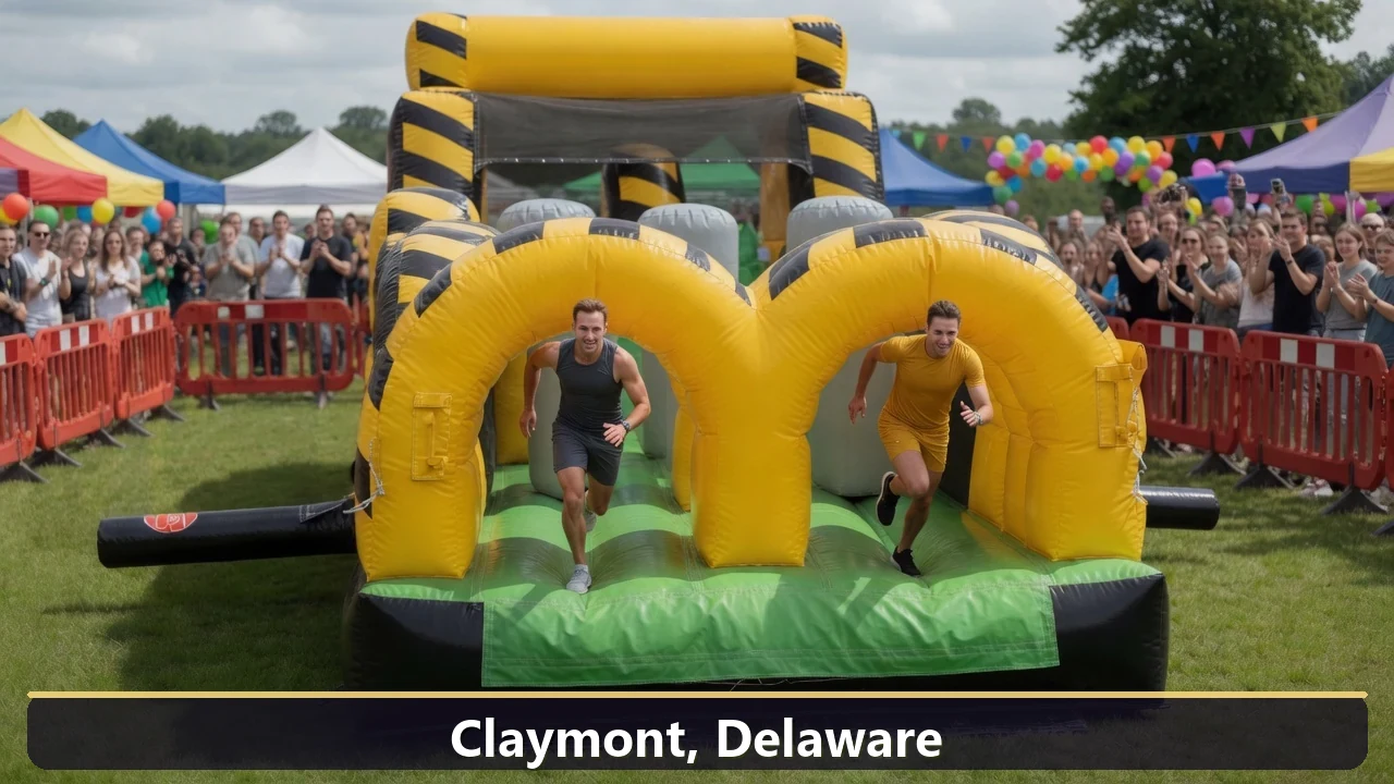 Inflatable obstacle course rental for events in Claymont, Delaware
