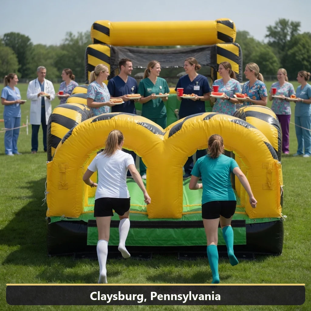 Inflatable obstacle course rental for events in Claysburg, Pennsylvania