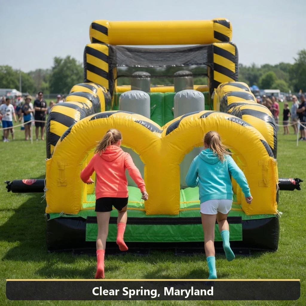 Inflatable obstacle course rental for events in Clear Spring, Maryland