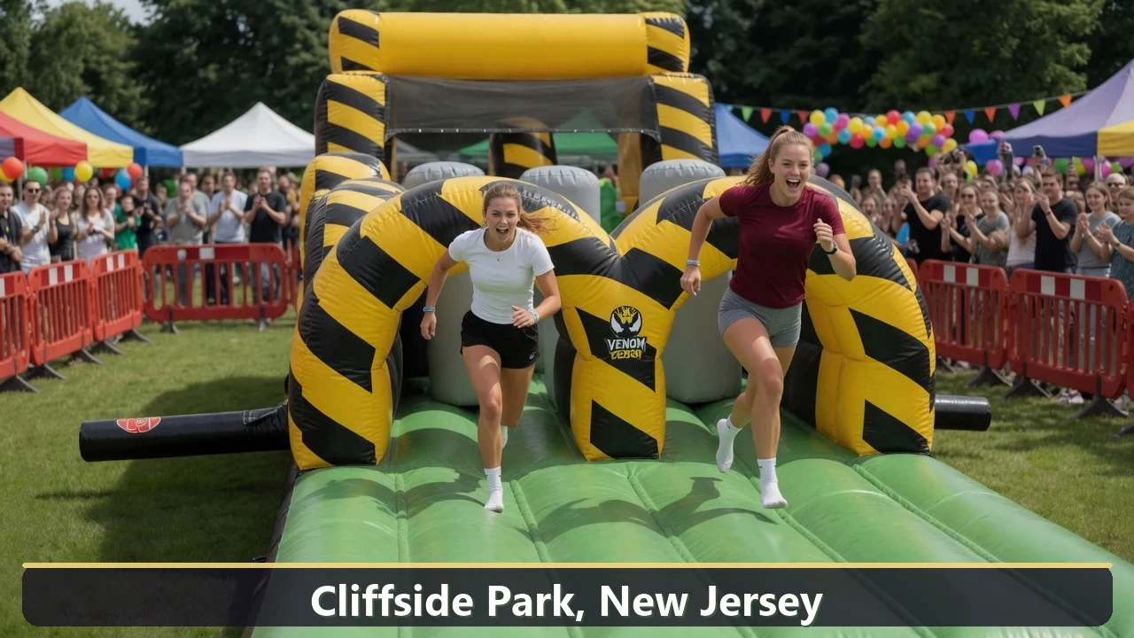Inflatable obstacle course rental for events in Cliffside Park, New Jersey