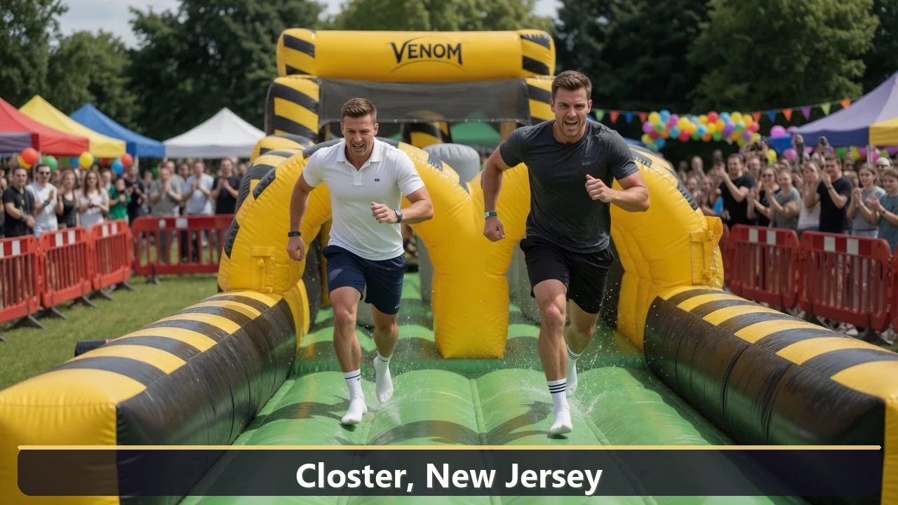 Inflatable obstacle course rental for events in Closter, New Jersey