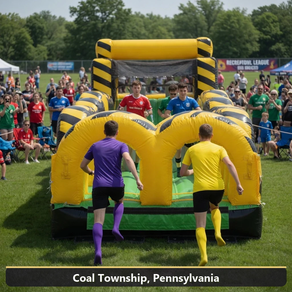 Inflatable obstacle course rental for events in Coal Township, Pennsylvania