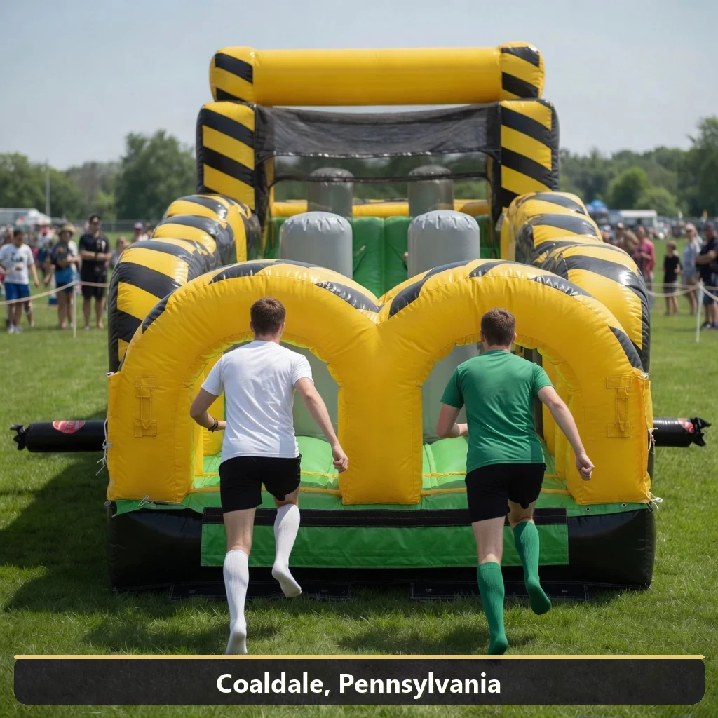 Inflatable obstacle course rental for events in Coaldale, Pennsylvania