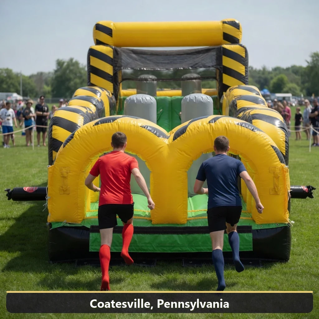 Inflatable obstacle course rental for events in Coatesville, Pennsylvania