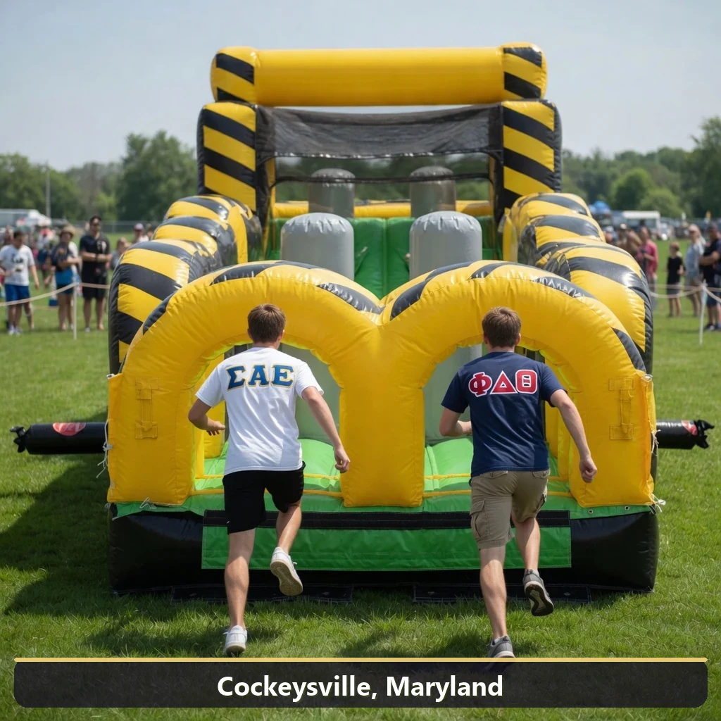 Inflatable obstacle course rental for events in Cockeysville, Maryland