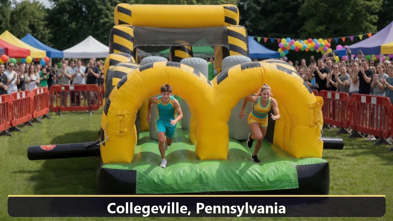 Inflatable obstacle course rental for events in Collegeville, Pennsylvania