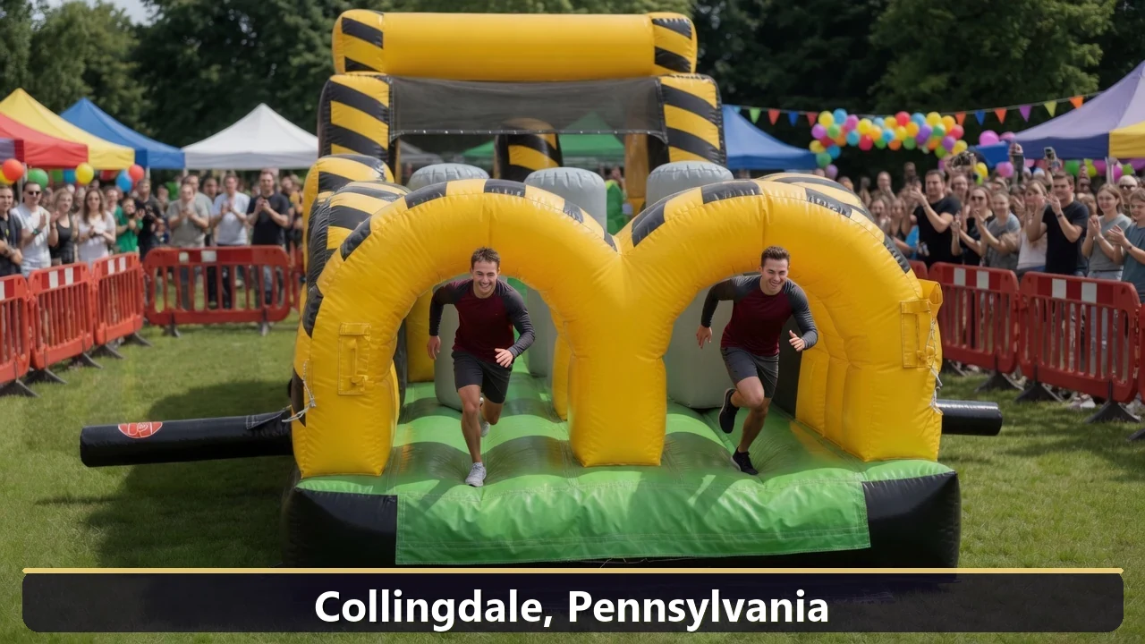 Inflatable obstacle course rental for events in Collingdale, Pennsylvania