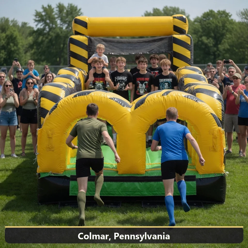Inflatable obstacle course rental for events in Colmar, Pennsylvania