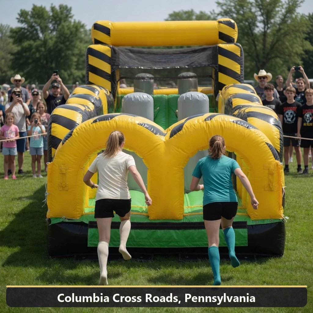 Inflatable obstacle course rental for events in Columbia Cross Roads, Pennsylvania
