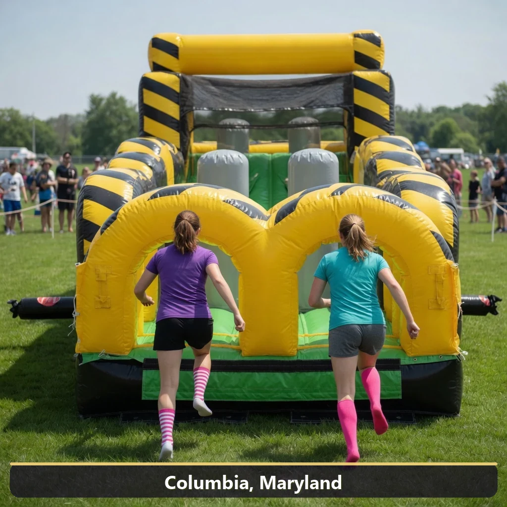 Inflatable obstacle course rental for events in Columbia, Maryland