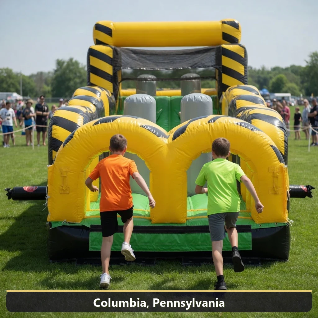 Inflatable obstacle course rental for events in Columbia, Pennsylvania