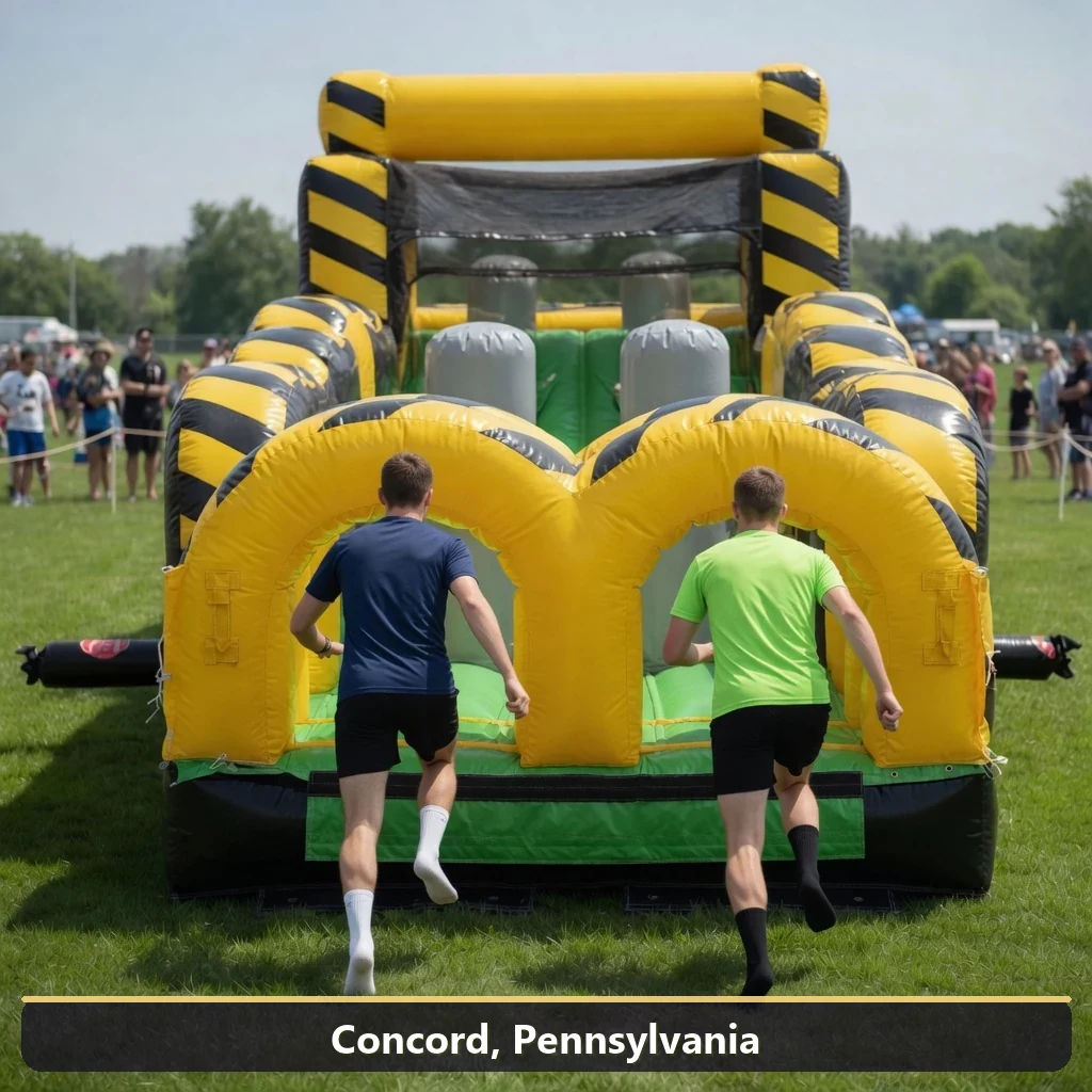 Inflatable obstacle course rental for events in Concord, Pennsylvania