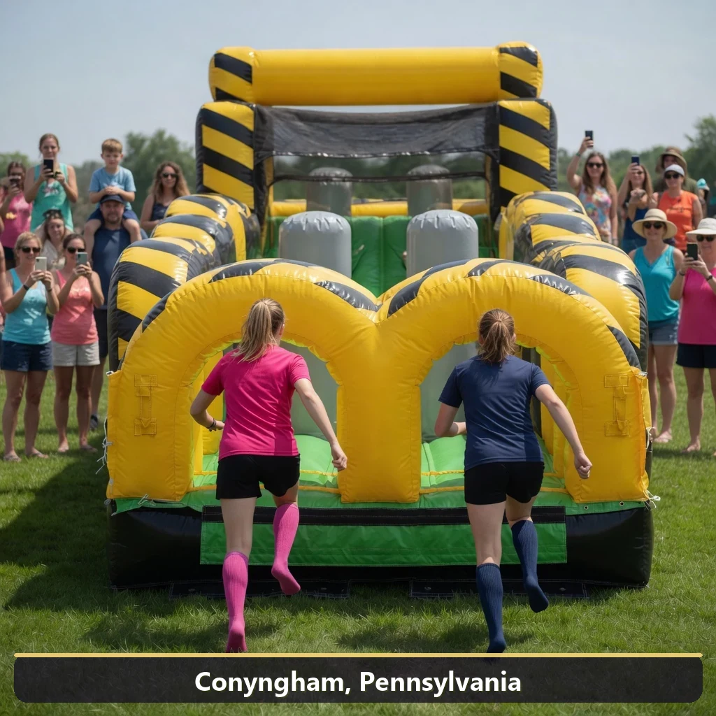 Inflatable obstacle course rental for events in Conyngham, Pennsylvania