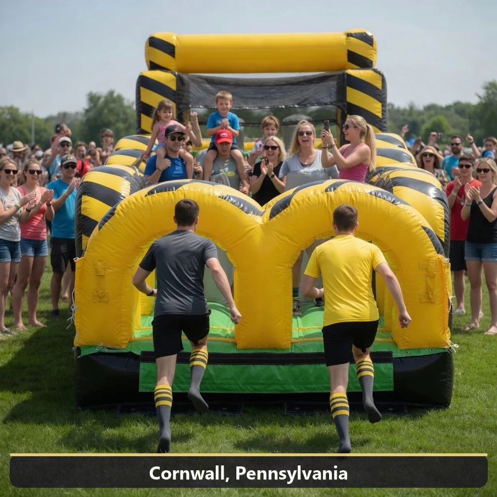 Inflatable obstacle course rental for events in Cornwall, Pennsylvania