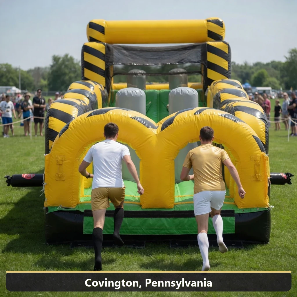 Inflatable obstacle course rental for events in Covington, Pennsylvania