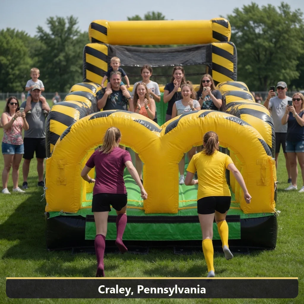 Inflatable obstacle course rental for events in Craley, Pennsylvania