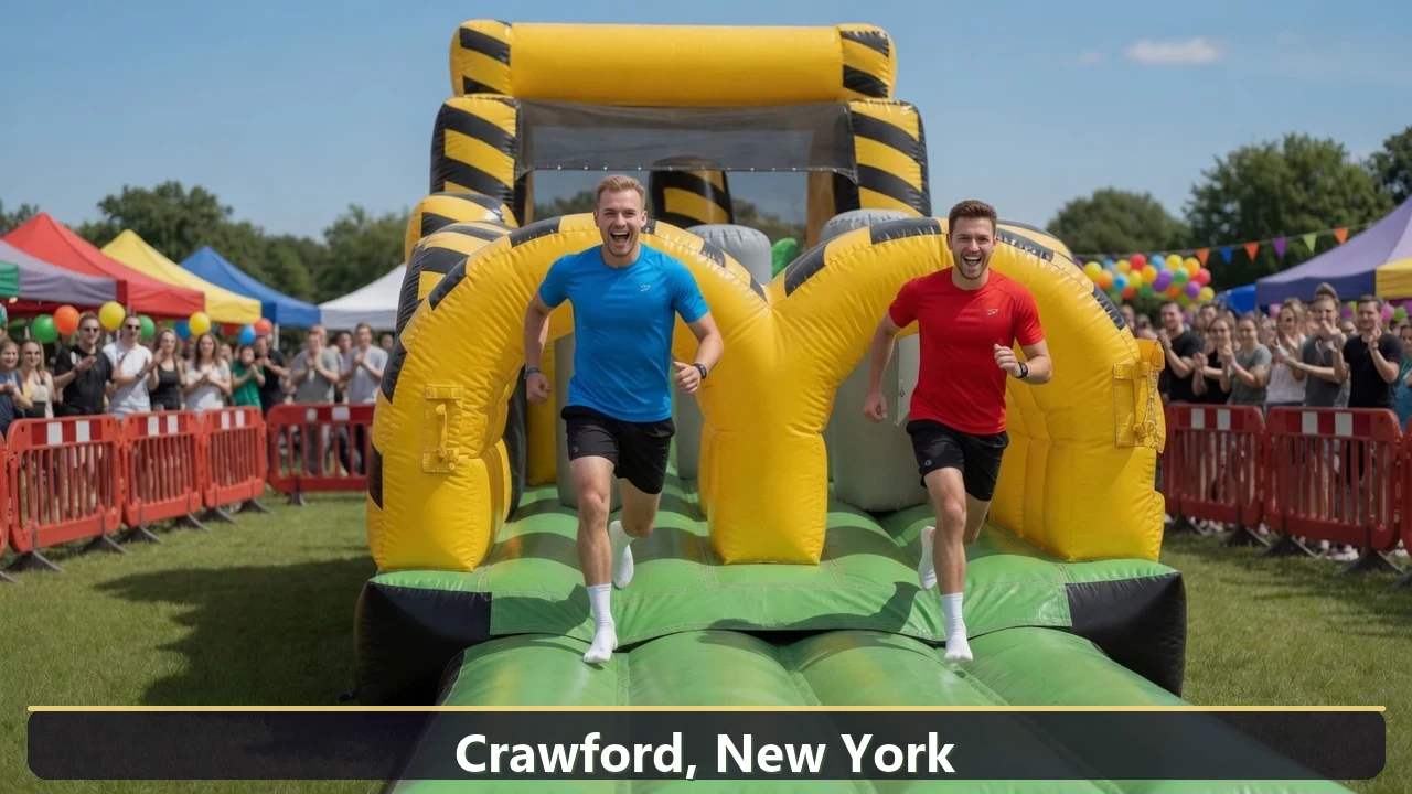 Inflatable obstacle course rental for events in Crawford, New York