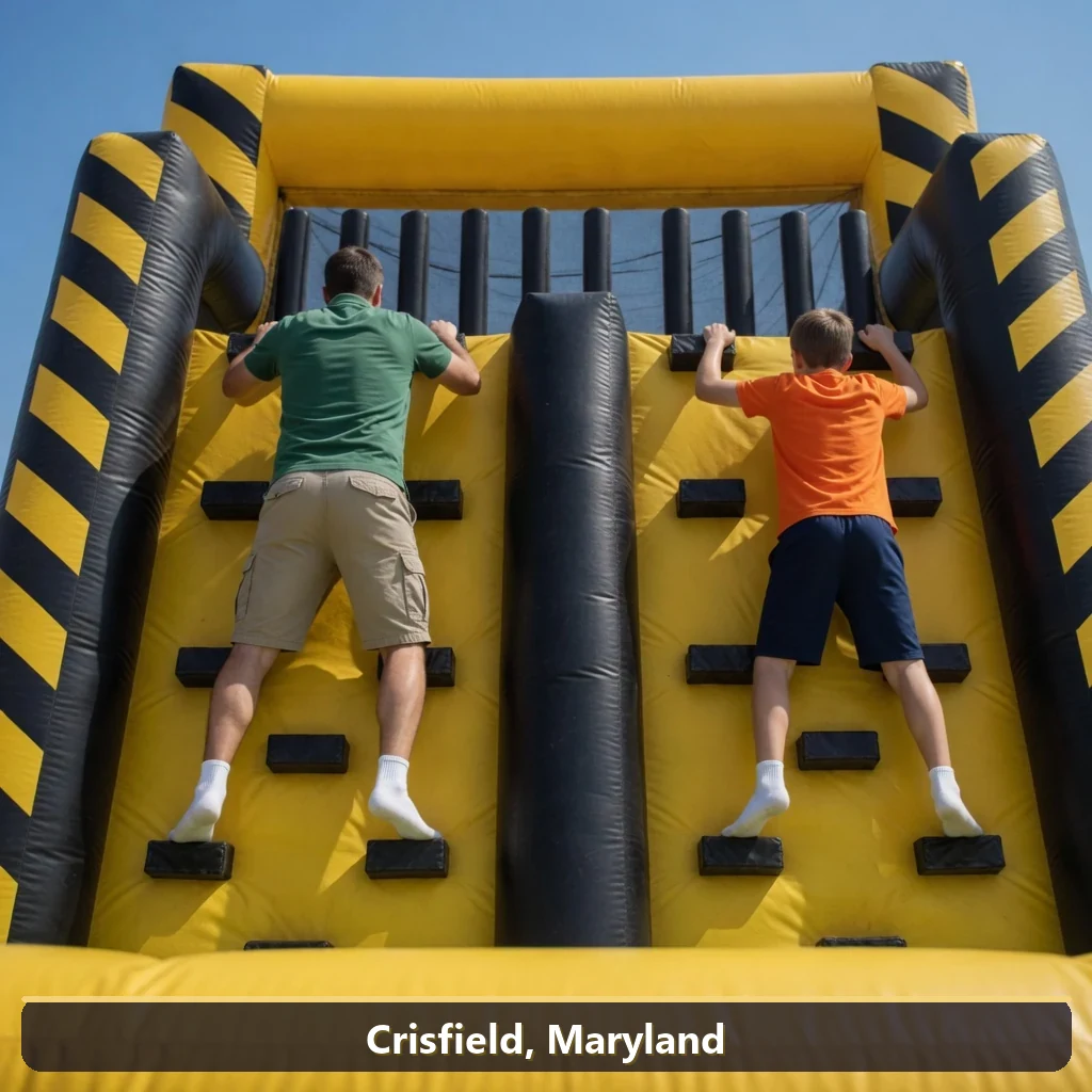 Inflatable obstacle course rental for events in Crisfield, Maryland