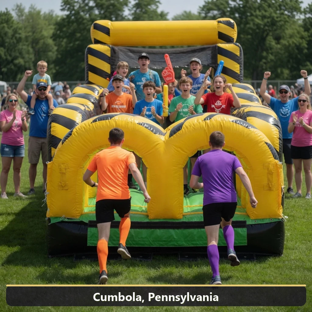 Inflatable obstacle course rental for events in Cumbola, Pennsylvania