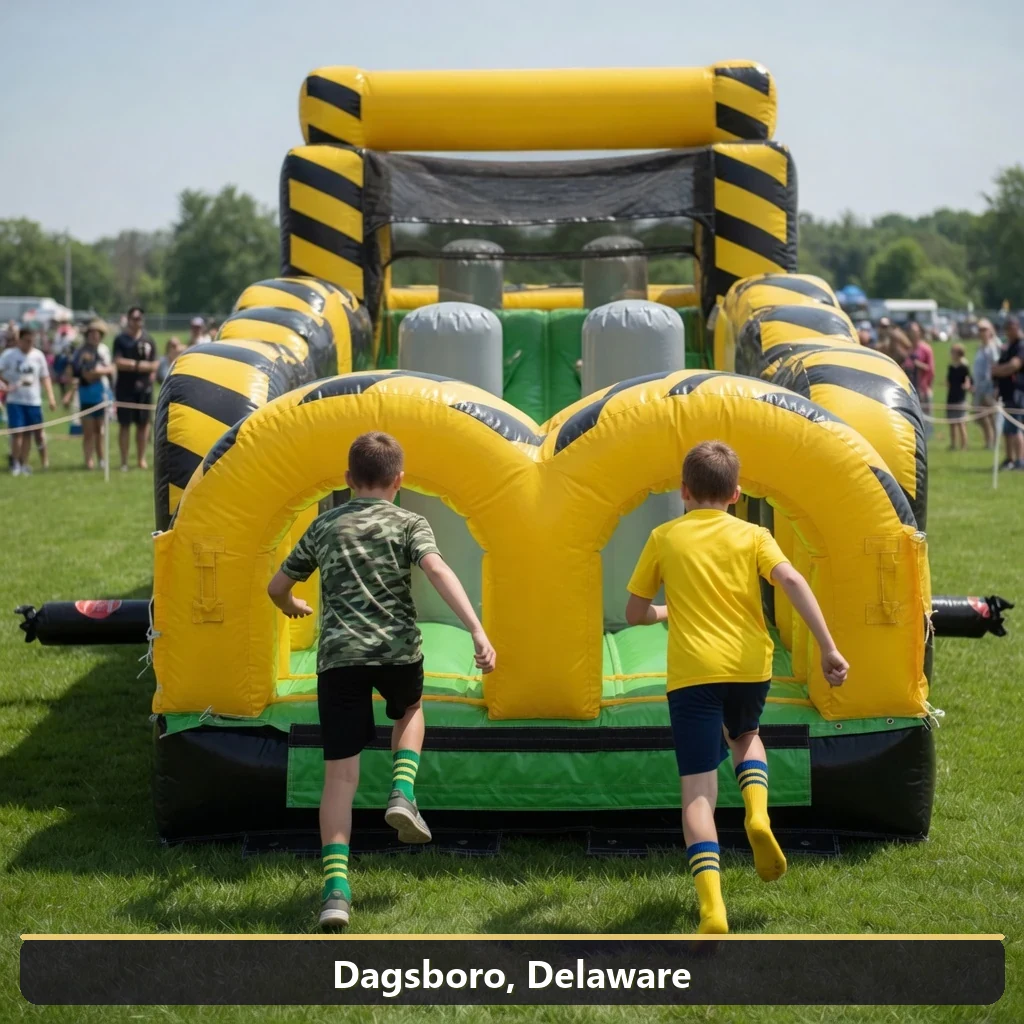 Inflatable obstacle course rental for events in Dagsboro, Delaware