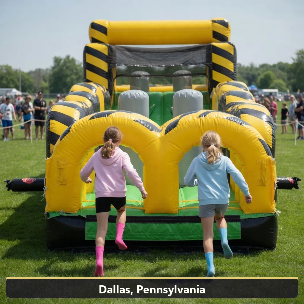 Inflatable obstacle course rental for events in Dallas, Pennsylvania