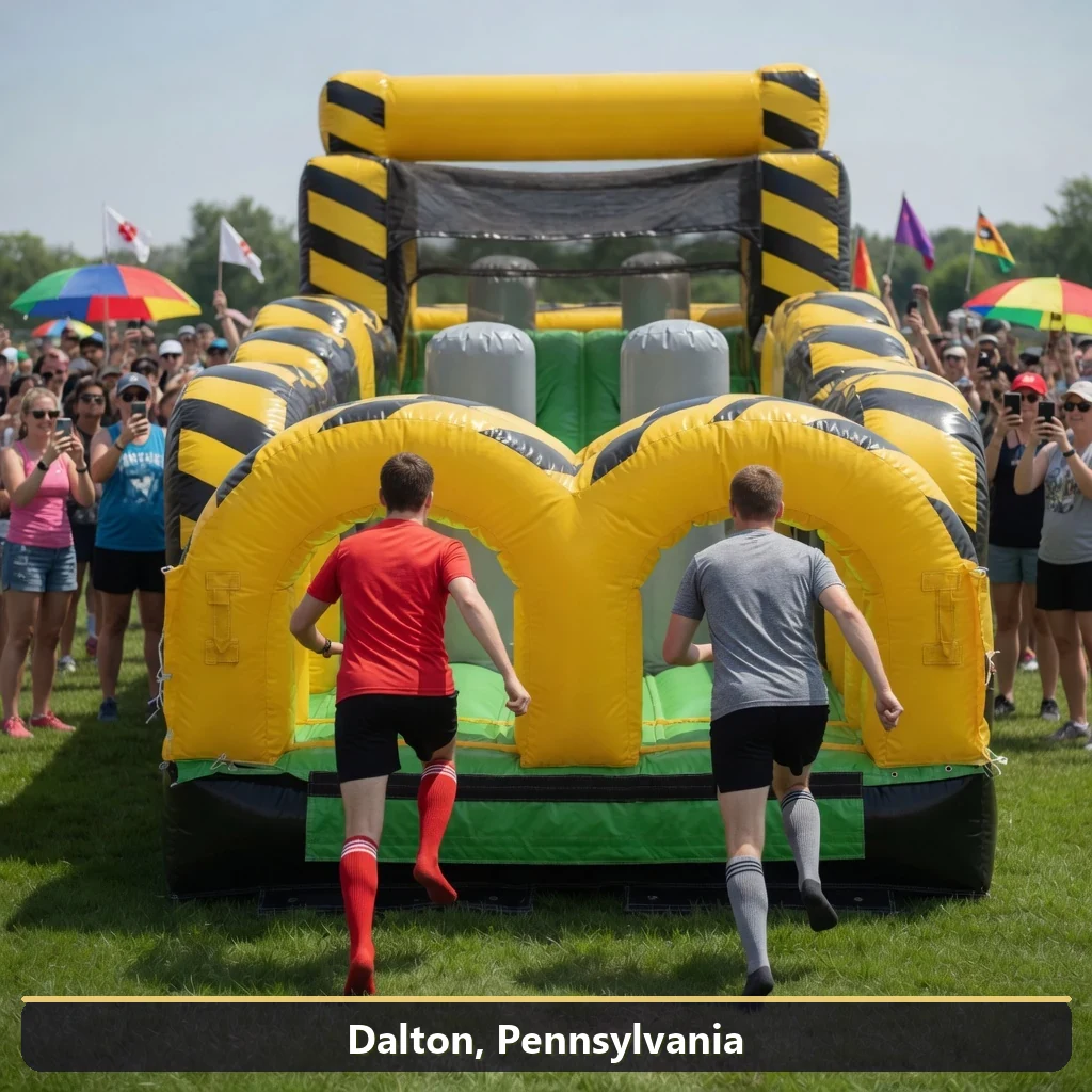 Inflatable obstacle course rental for events in Dalton, Pennsylvania