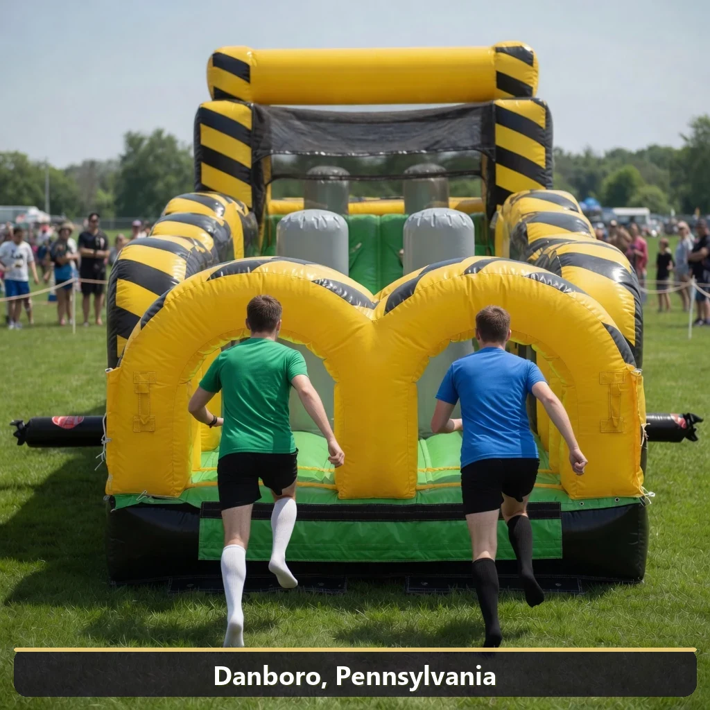 Inflatable obstacle course rental for events in Danboro, Pennsylvania