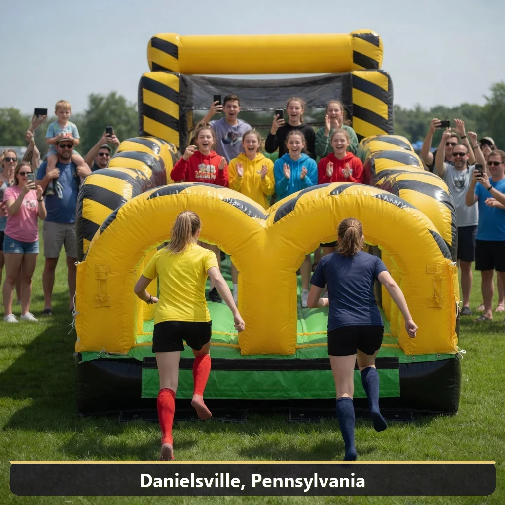 Inflatable obstacle course rental for events in Danielsville, Pennsylvania