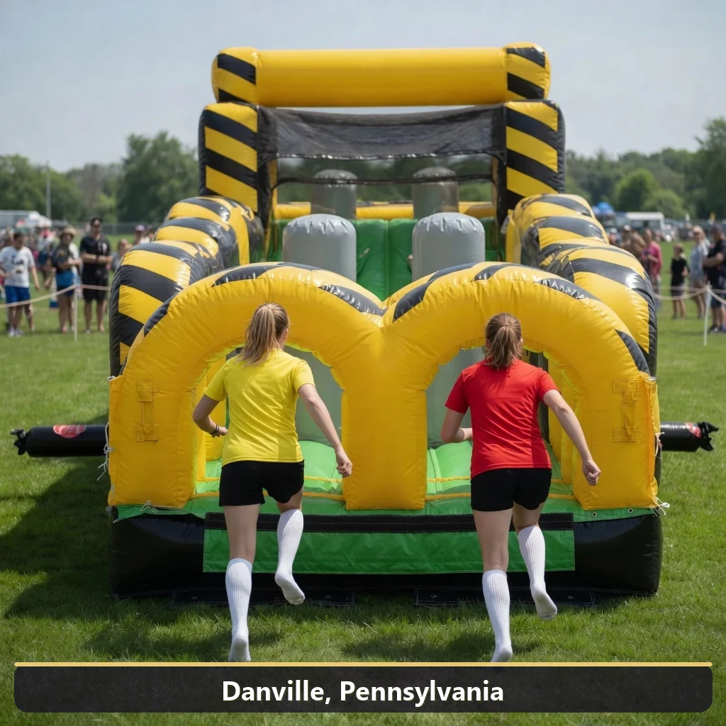 Inflatable obstacle course rental for events in Danville, Pennsylvania