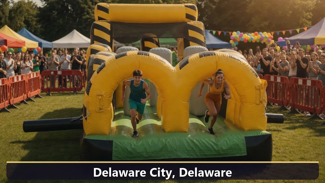 Inflatable obstacle course rental for events in Delaware City, Delaware