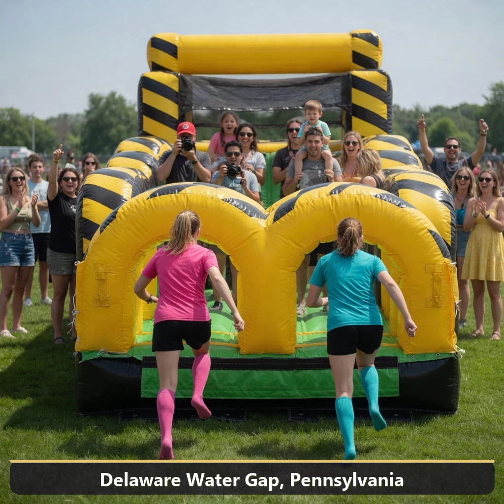 Inflatable obstacle course rental for events in Delaware Water Gap, Pennsylvania