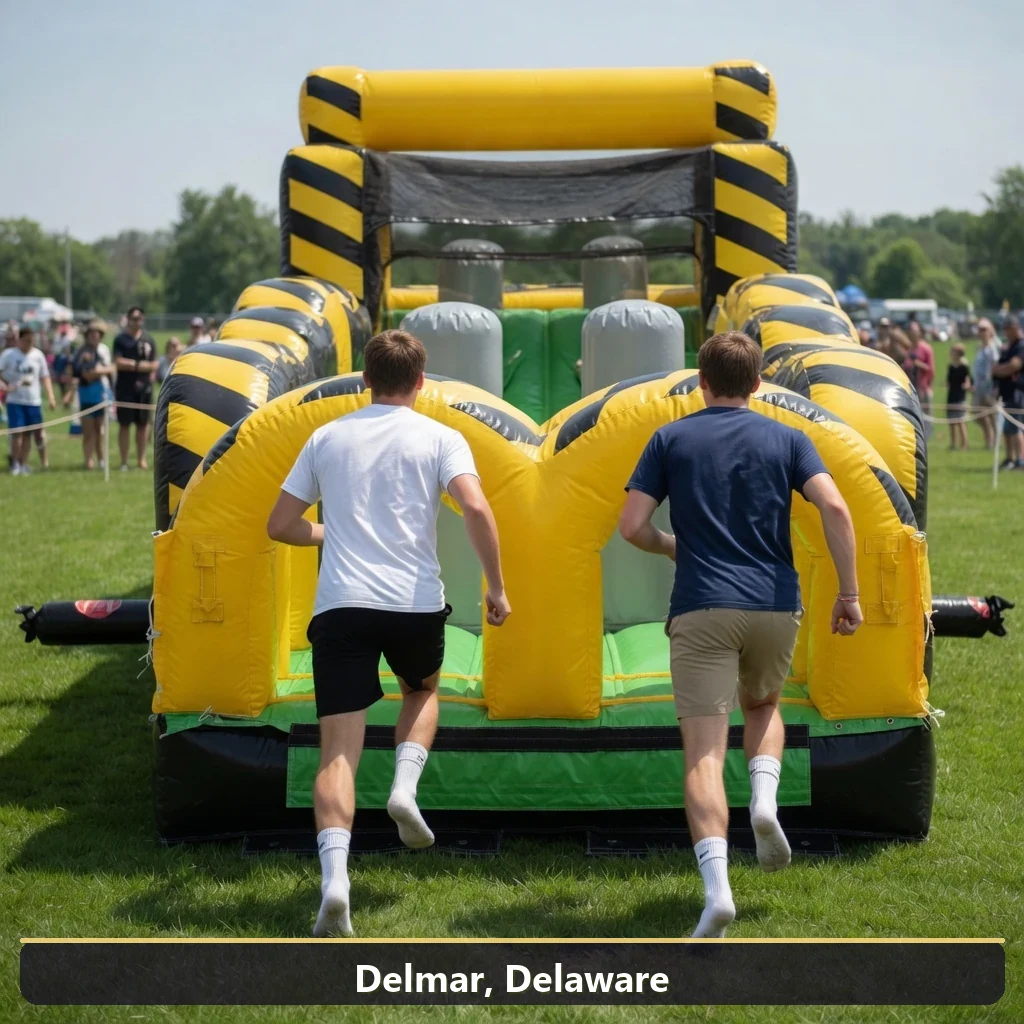 Inflatable obstacle course rental for events in Delmar, Delaware