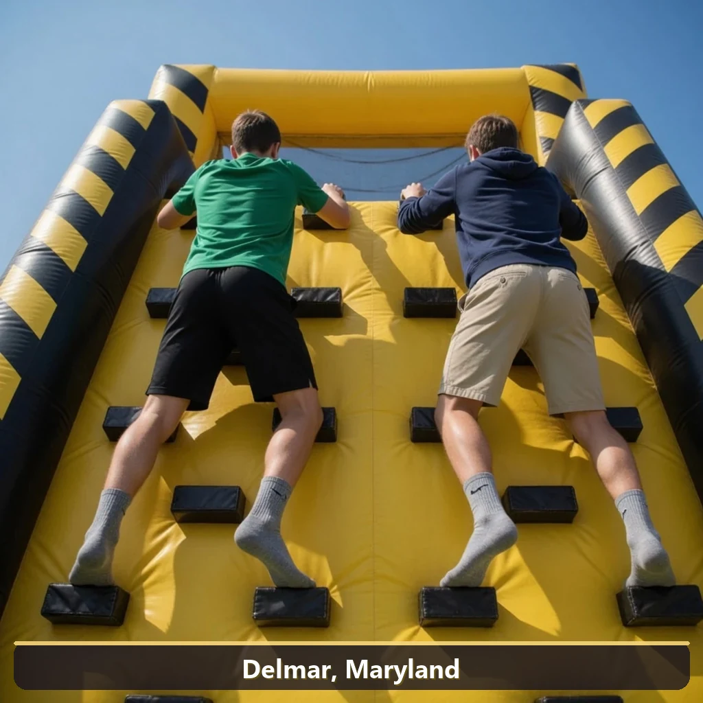 Inflatable obstacle course rental for events in Delmar, Maryland