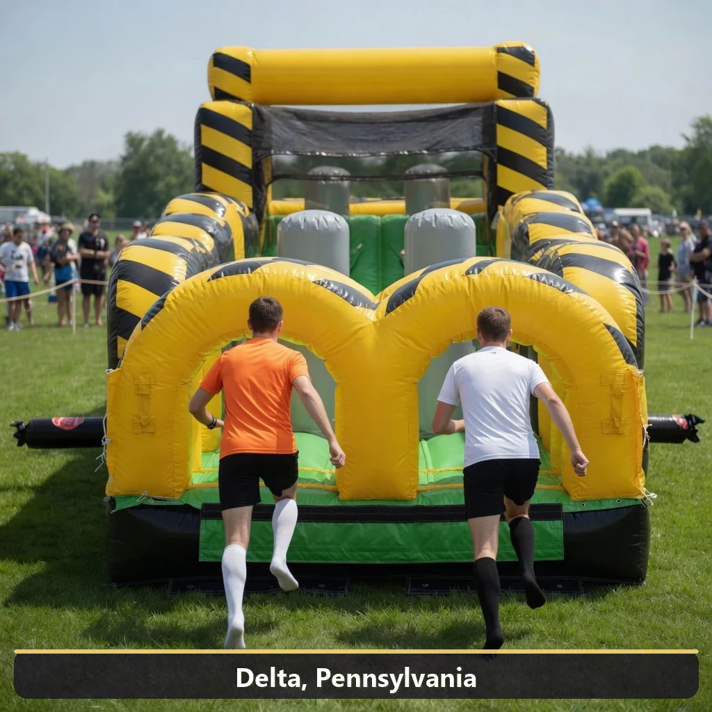Inflatable obstacle course rental for events in Delta, Pennsylvania